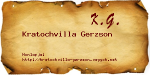 Kratochvilla Gerzson névjegykártya